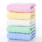 30 X 30CM solid color six-layer gauze towel baby face towel baby handkerchief seersucker square towel pleated wholesale