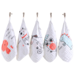 30 X 30cm cotton high-density gauze square towel unique printing washed cotton edging cartoon bib for infants and young children Category A