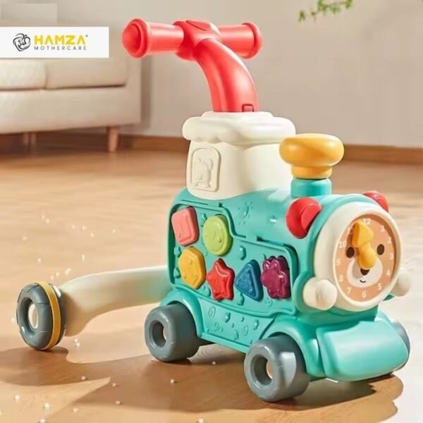 5in1 Educational Learning Walking Train Baby Walker Trolley with Wheels and Seat - Image 3