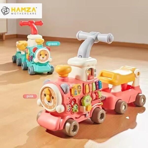 5in1 Educational Learning Walking Train Baby Walker Trolley with Wheels and Seat - Image 5