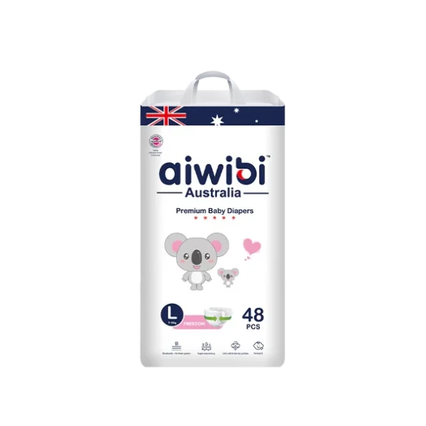 Aiwibi Australia Premium Baby Diapers L (9-14KG) 48pcs