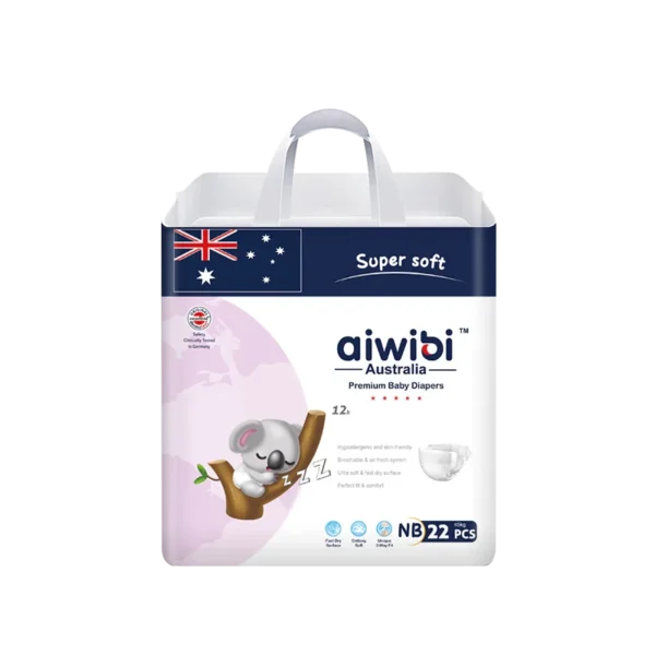 Aiwibi Australia Premium Baby Diapers NB (Upto 5KG) 22pcs
