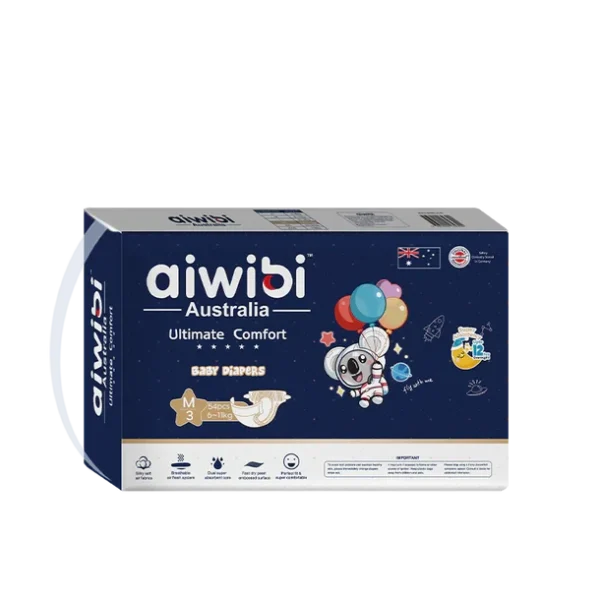 Aiwibi Australia Ultimate Comfort Baby Diapers M (6-11KG) 54pcs