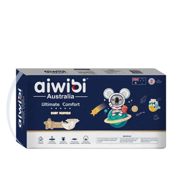 Aiwibi Australia Ultimate Comfort Baby Diapers XL (12-17KG) 42pcs