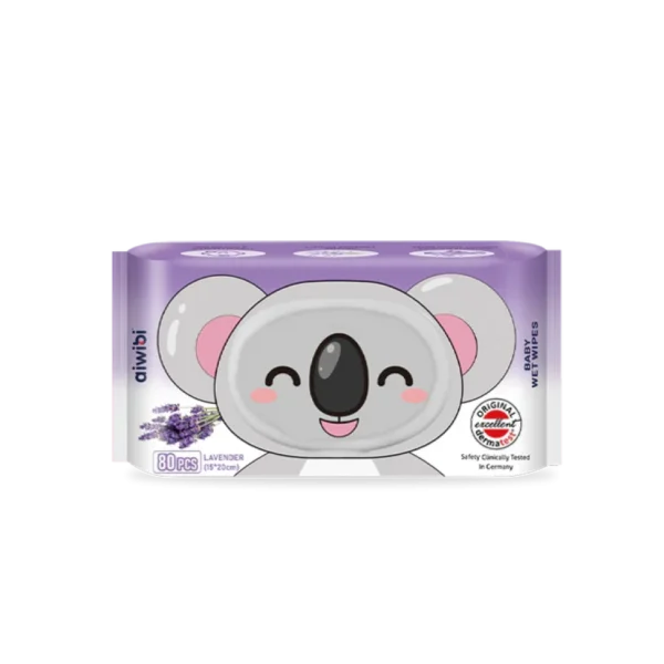 Aiwibi Lavender Flavor Aroma Serene Hypoallergenic Care Wet Wipes 80pcs