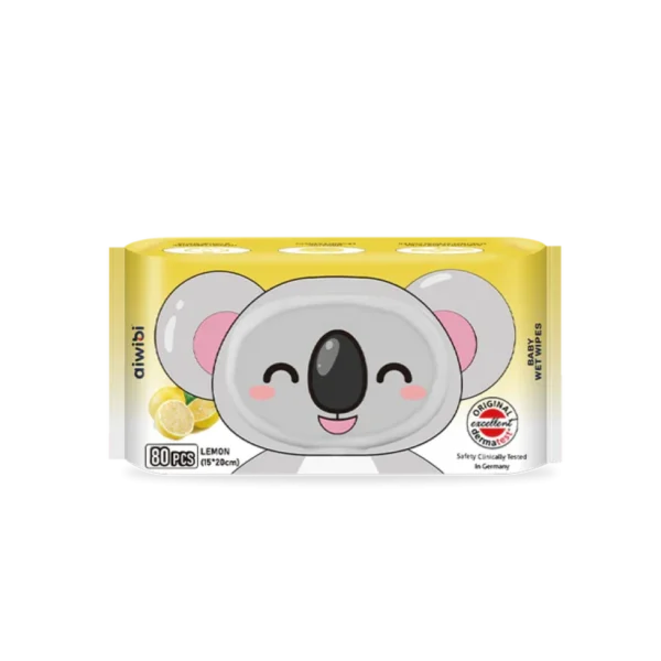 Aiwibi Lemon Flavor Aroma Serene Hypoallergenic Care Wet Wipes 80pcs