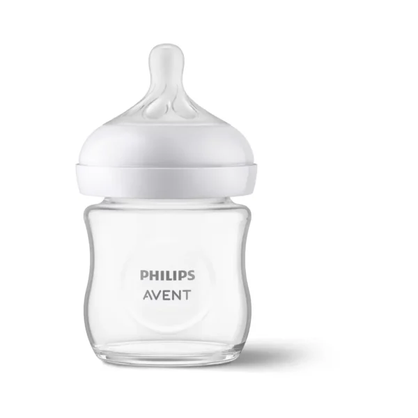 Avent Natural Response Glass Baby Bottle 120ml, Teat 0+m