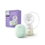 Avent Philips Portable Electric Breast Pump – Soft Adaptive Silicone Cushion – 4 Expression + 4 Stimulation Settings – Quiet Motor – USB Charging – SCF323-11 (White)