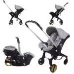 Baby Car Seat & Travel Stroller Random Color - Convertible 0+ Car Seat and Pram with 5 Point Safety Harness - Ergonomic Pushchair and Travel System
