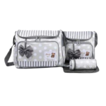 Baby Sky Diaper & Accessories Bag 4-in-1 with Mat & Bottle Cover - Gray