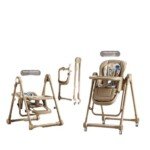 Baby Boy Girl Recline Foldable Dining Rocking High Chair Brown