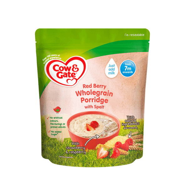Cow & Gate Red Berry Wholegrain Porridge with Spelt (From 7 Months) 200gm