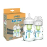 Dr. Brown's Natural Flow Anti-Colic Options+ Wide-Neck Glass Baby Bottle, 5oz-150ml, Slow Flow, 0m+, 2 Pack