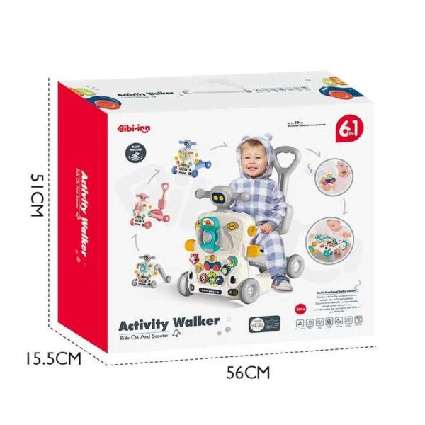 Factory 6in1Kid Baby Activity Walker Baby Scooter Trolley Multifuncion Musical Baby Toy Learning Walker With Wheel and Seat