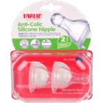 Farlin Baby Anti Colic Silicone Nipple for 2Step 0MPlus Standard Neck 2 Pcs - H-1