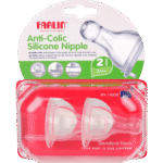 Farlin Baby Anti Colic Silicone Nipple for 2Step 3MPlus Standard Neck 2 Pcs - H-1