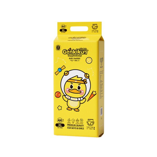 Genkikun Baby Diapers Belt XL - 44 Pcs (12-17Kg) 44 Pcs