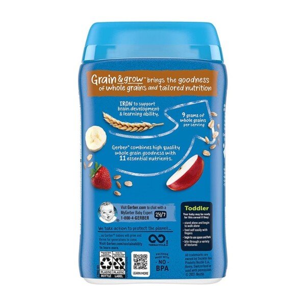 Gerber Hearty Bits' Multigrain Banana Apple Strawberry Cereal (12+mnths) 227g - Image 2