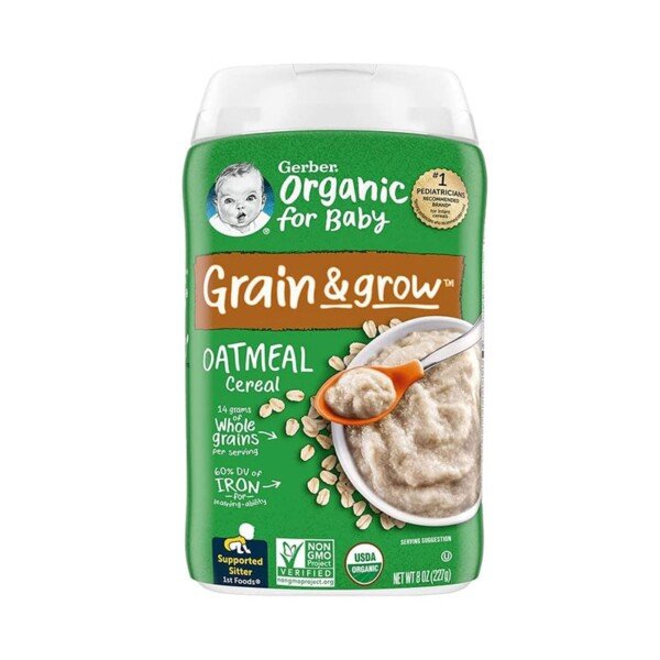 Gerber Organic Oatmeal Cereal (6+mnths) 227gm