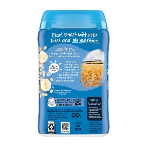 Gerber Probiotic Oatmeal Banana Cereal (6+mnths) 227gm - Image 2