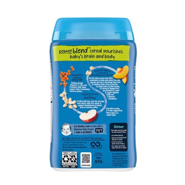 Gerber Probiotic Oatmeal Lentil Carrot & Apple Cereal (8+mnths) 227gm - Image 2