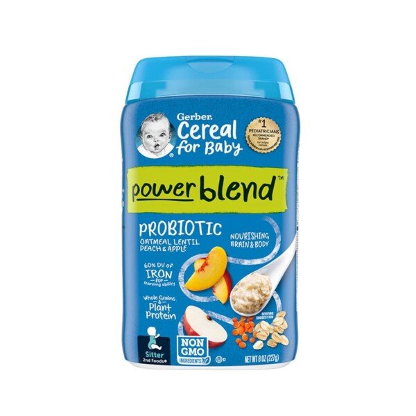 Gerber Probiotic Oatmeal Lentil Carrot & Apple Cereal (8+mnths) 227gm