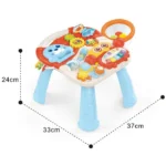 HUANGER high quality animal cartoon toys children walker 2 in 1 active table kids trolley and walker with music light