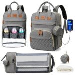 Hot Sell Multifunctional Baby Bag Large Capacity Diaper Bag Foldable Shoulder Carrying Baby Mommy Bag Can Add logo