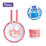 Kid Cartoon 4-in- 1 Dinnerware Set Food Plate Cup Set Unbreakable Baby Safe Tableware