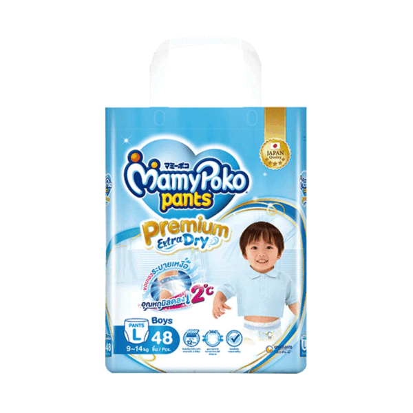 Mamy Poko Pants Premium Extra Dry Size - L (9-14kg) 52pcs (Boys)