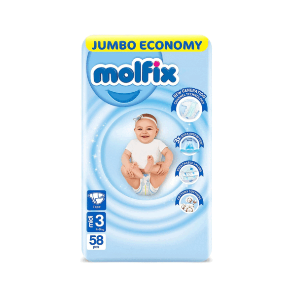 Molfix Size - 3 (Belt System) (4-9kg) 58pcs