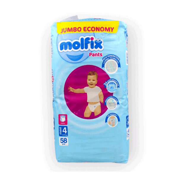 Molfix Size - 4 (Pant System) (9-14kg) 58pcs