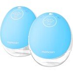 Momcozy Mobile Flow Breast Pump, App Controlled with Multi-Modes, 2 Count, Sky Blue