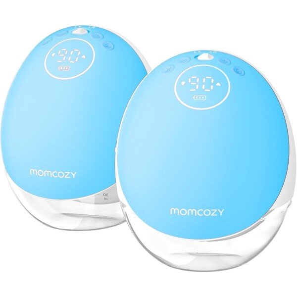 Momcozy Mobile Flow Breast Pump, App Controlled with Multi-Modes, 2 Count, Sky Blue