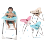 Multi-Functional Babies and Toddlers Folding Portable Height Adjustable High Chair for Feeding-Dining