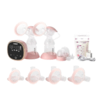NCVI Double Electric Breast Pump - AM8782 (1x Motor, 8x Flange, 1x Milk Bag, 2x Tube, 2x 140ml Bottle, 6x Nursing Pad) - China