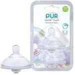 PUR Gentle Touch 2 Wide Neck Nipple (L 6+m Baby) Fast Flow