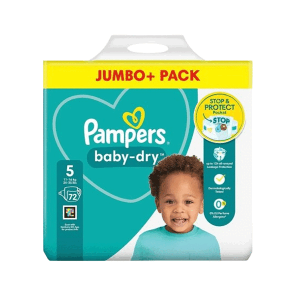 Pampers Jumbo Pack (Belt System) Size- 5 (11-16 KG) 72pcs