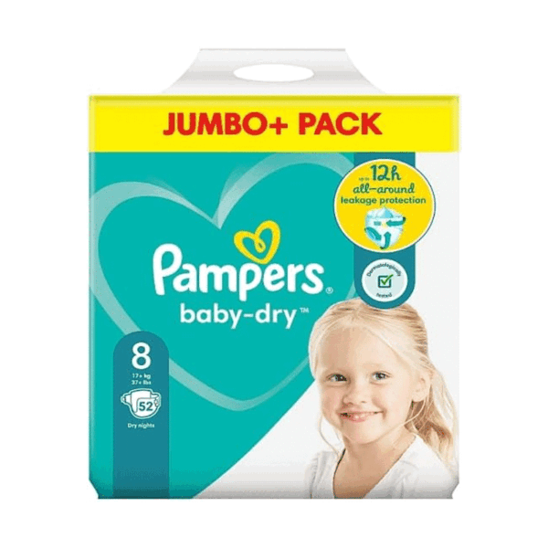 Pampers Jumbo Pack (Belt System) Size- 8 (17+ KG) 52pcs