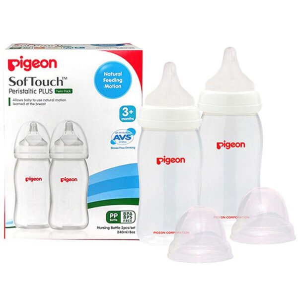 Pigeon SofTouch Bottle PP 240ml Twin Pack