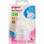 Pigeon Softouch Tm Pperistaltic Plus Nipple (L-Y Cut) Size -Blister 2pcs - 26656