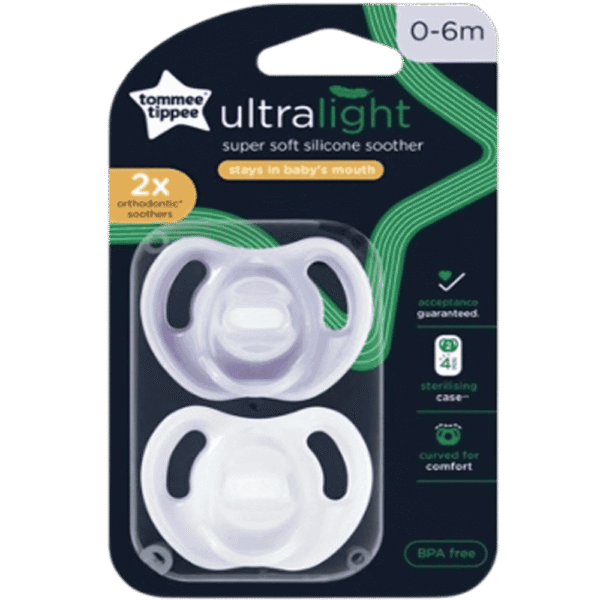 Tommee Tippee 2pcs Multicolor 0-6months Ultra-light Super Soft Silicone Soother