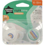 Tommee Tippee Closer To Nature Night Soother 6-18 Months, Pack of 2