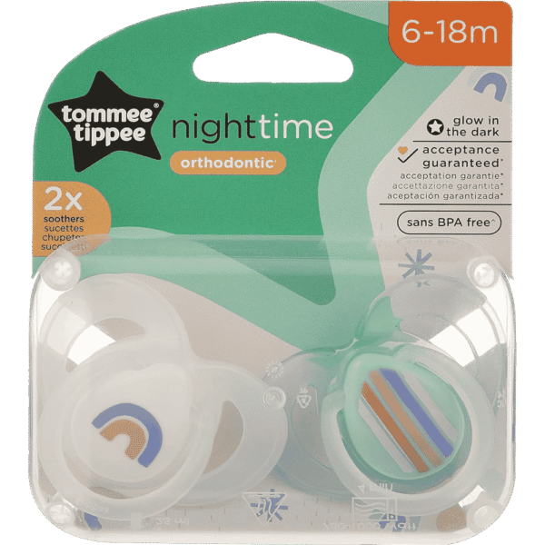 Tommee Tippee Closer To Nature Night Soother 6-18 Months, Pack of 2