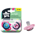 Tommee Tippee pacifier, 0-06 months 2pcs set, Multicolor