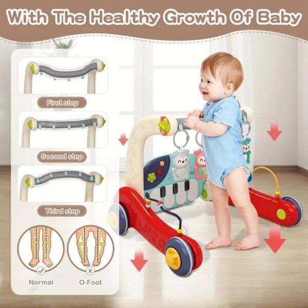 Andanna Sit-to-Stand Walker Toys for 0-24 Months Boy Girl, Baby Walker Play Mat,Toddlers Play Piano Tummy Time,Boy & Girl Gifts for Newborn Baby Toddler 0 to 3 6 9 12 Months - Image 5