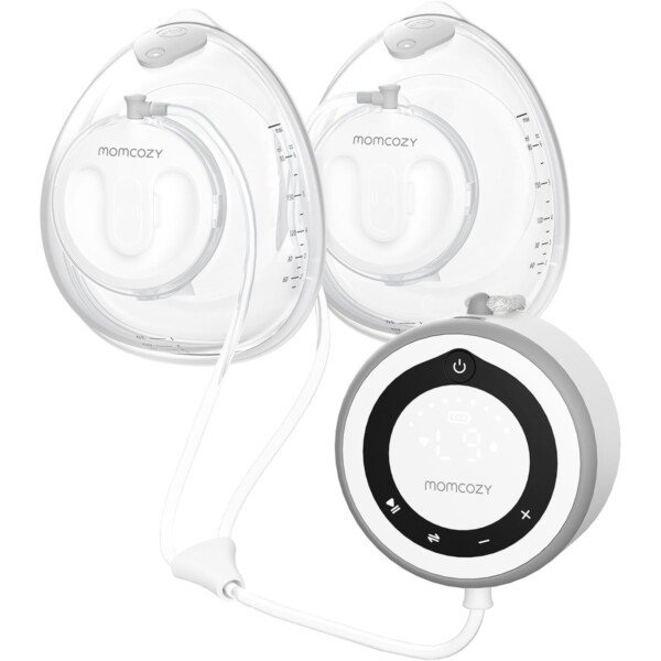 Momcozy Hospital Grade Breast Pump V1, Hands-Free & Portable Double Electric Breast Pump with Smart Touch Screen, 27 Pumping Combinations, 5 Flange Sizes - Convenient and Efficient