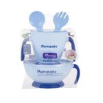 set vajilla para bebé niño azul momeasy