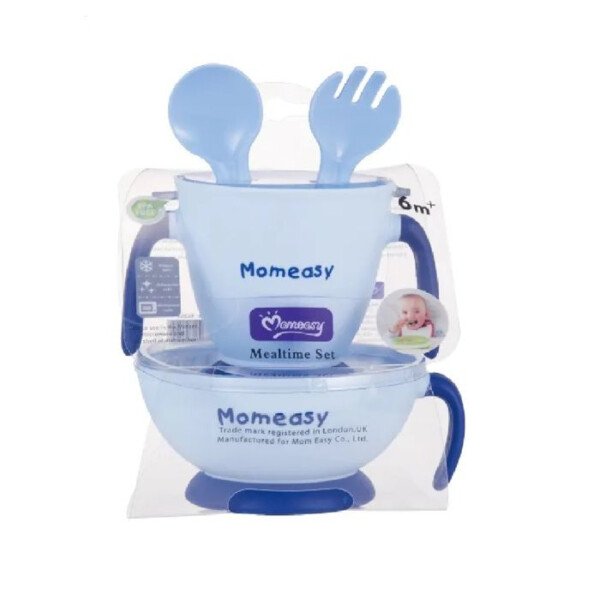 set vajilla para bebé niño azul momeasy