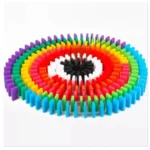 200-Piece Colorful Wooden Domino Set for Kids – Educational and Creative Play, Safe for Ages 3+
